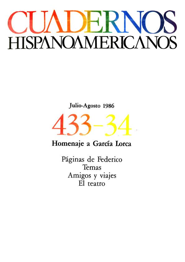 Cuadernos hispanoamericanos N°433-434
